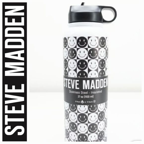 Steve Madden Smiley Faces Stainless Steel Insulated 37 oz Tumbler - Picture 1 of 12